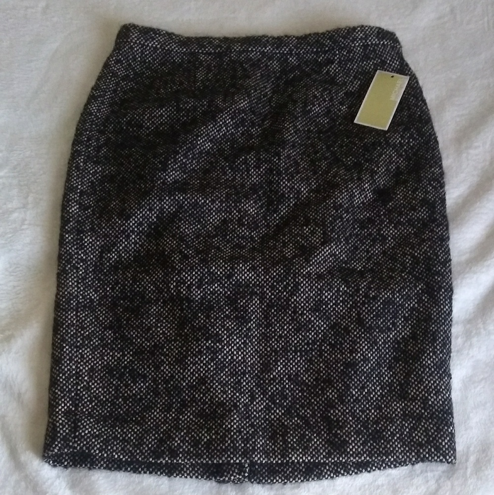 Michael Michael Kors Black Tweed Pencil Skirt.